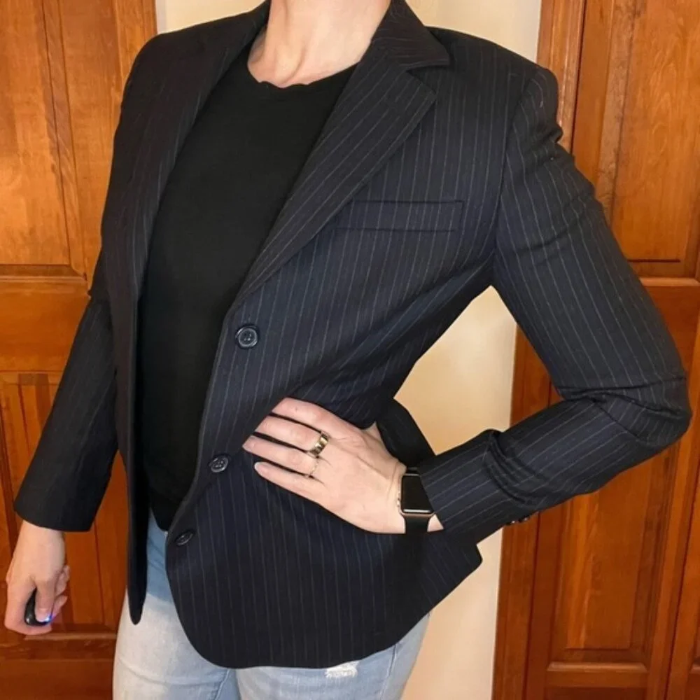 Brooks Brothers Black Blazer Tailored Wool-Blend Sport Coat - Picture 1 of 9